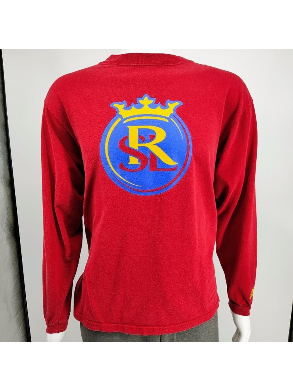 Adidas Real Salt Lake Logo Major League Soccer Red Long Sleeve Graphic Shirt (M)
